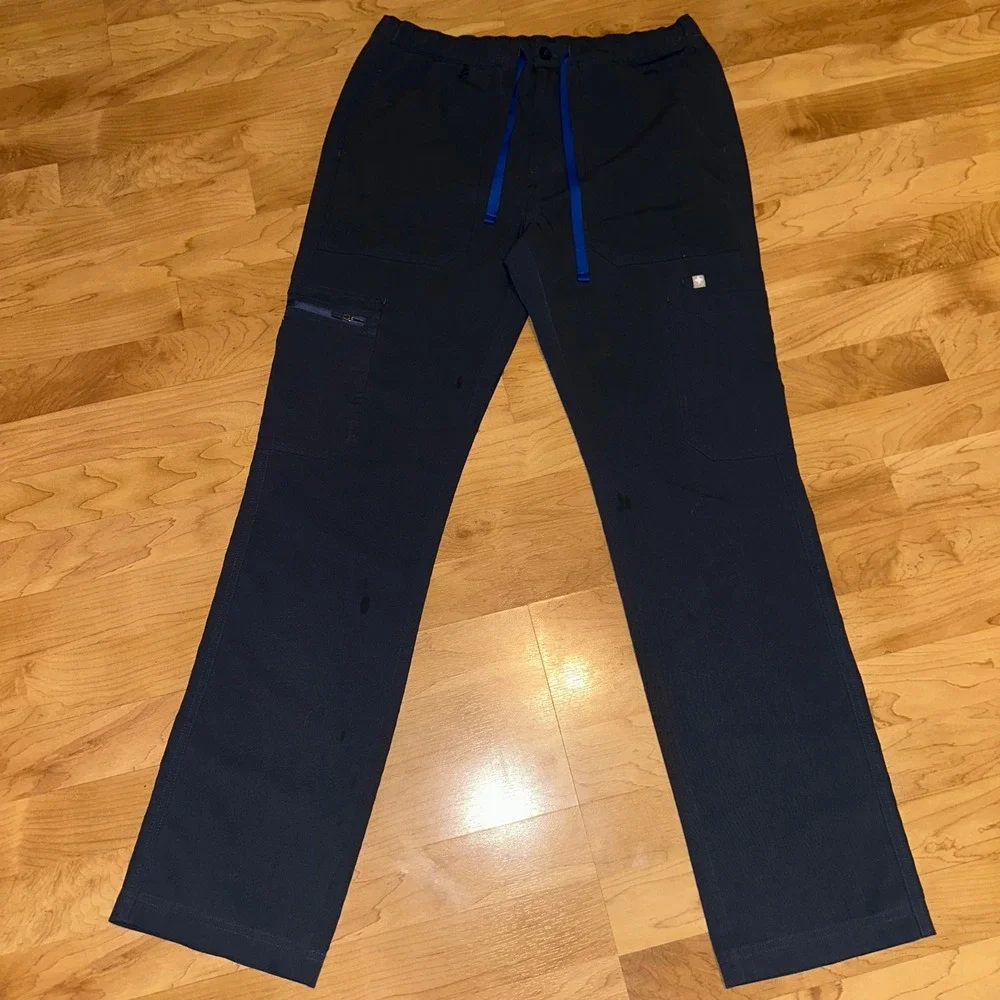 Figs Men Scrub Pants Cairo technical collection size small zip fly blue‎